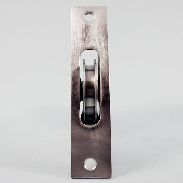 THD139/SCP • Satin Chrome • Square • Sash Pulley With Steel Body and 50mm [2] Brass Ball Bearing Pulley